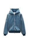 Alexander Wang washed light blue light blue brushed denim oversized hoodie