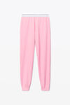 alexander wang unisex jogger in cotton waffle thermal  light pink