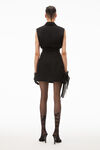 alexander wang sleeveless blazer dress in wool  black