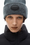 Alexander Wang oxford blue dome logo beanie in ribbed wool stretch