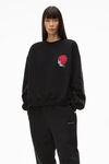 alexander wang buzz cut graphic pullover in terry black
