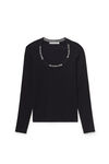 alexander wang 徽标提花弹力针织上衣 black