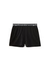 alexander wang logo elastic short in stretch corduroy black