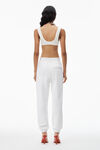 alexander wang puff logo sweatpant in structured terry    white