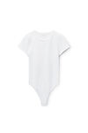 Alexander Wang white short-sleeve bodysuit in rib-knit jersey