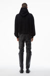 Alexander Wang black essential 毛圈布加大款中性徽标装饰连帽衫