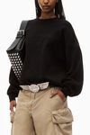 alexander wang pullover sweater in ribbed chenille black