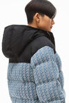 alexander wang 徽标提花牛仔布拼色夹棉夹克 deep blue
