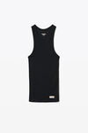 alexander wang 罗纹棉背心 black