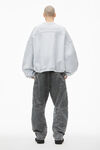 Alexander Wang light heather grey logo embroidered oversized sweatshirt in cotton