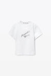 Alexander Wang white white crystal hotfix & cotton logo tee