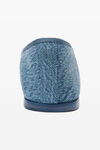 alexander wang billie flat in washed denim vintage light indigo