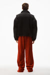 alexander wang track pant in crushed velour red