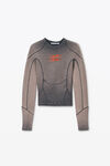 Alexander Wang washed cedar blade 徽标长袖上衣