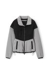 alexander wang 塑形长袖摇粒绒夹克  slate/black