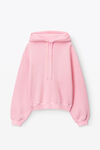 puff logo hoodie in structured terry
