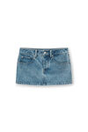 Alexander Wang vintage light indigo denim mini skirt in clear hotfix
