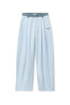 Alexander Wang oxford blue/white 牛仔布腰带棉质牛津布长裤