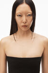 alexander wang strapless mini dress in compact nylon jacquard black