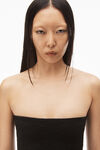 alexander wang 密织尼龙提花无肩带超短连衣裙 black