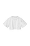 alexander wang crop tee in high twist jersey   light heather grey