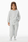 alexander wang kids logo long sleeve tee in essential jersey light heather grey