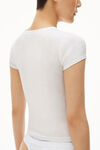 alexander wang short-sleeve tee in ribbed cotton white