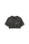 Alexander Wang acid black cropped tee in acid wash jersey