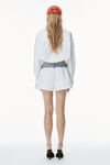Alexander Wang white 牛仔布腰带棉质牛津布平角短裤