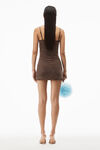 alexander wang clear hotfix slip dress in light mesh chocolate