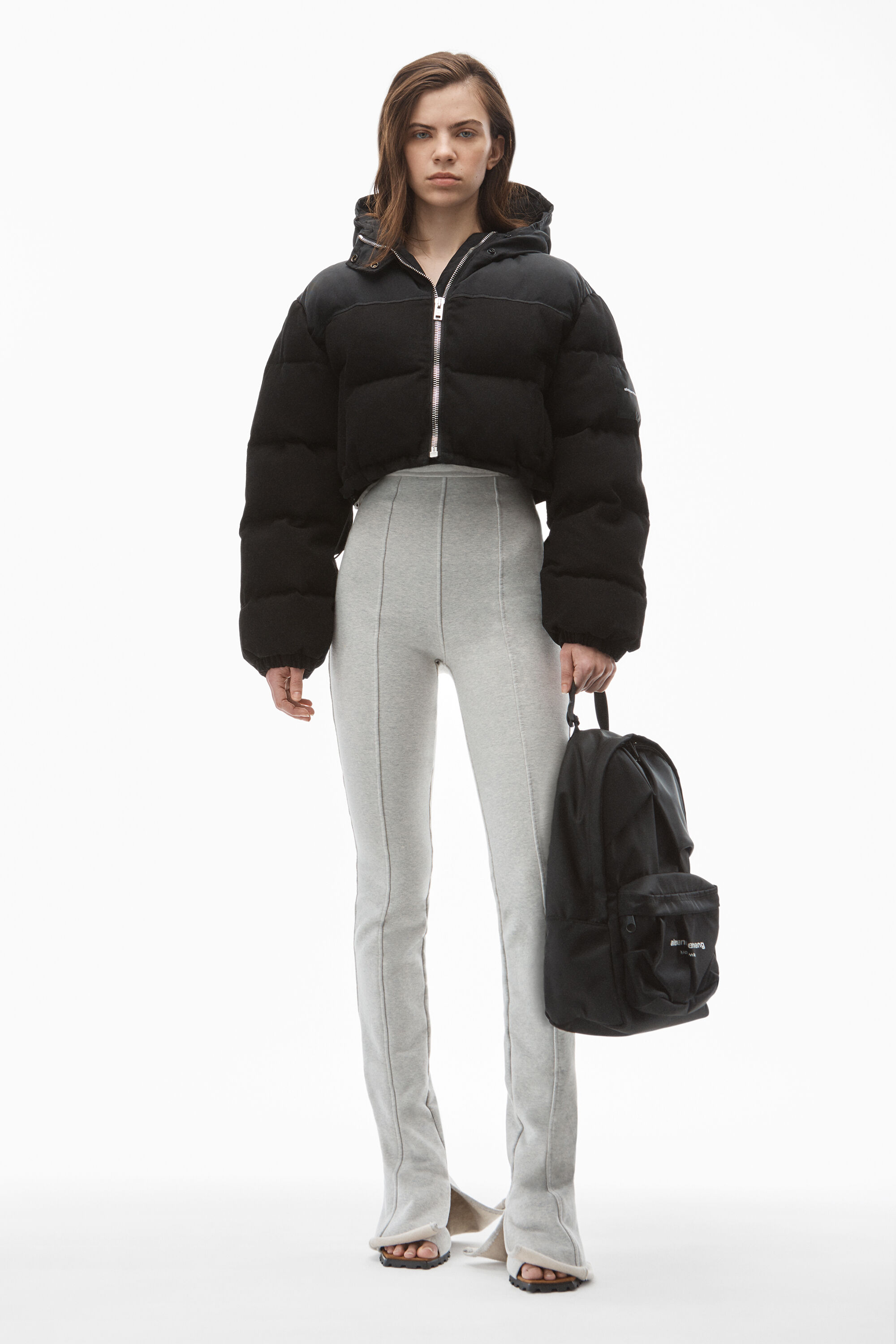 alexander wang denim puffer jacket