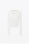 Alexander Wang soft white 徽标铭牌短款衬衫