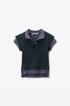 Alexander Wang washed navy/washed blue layered shrunken polo