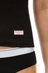 Alexander Wang black racerback tank in ribbed cotton jersey