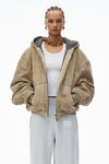 Alexander Wang light heather grey puff logo sweatpant in structured terry