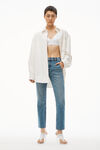 Alexander Wang white 罗纹平纹布紧身胸衣