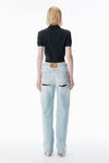 Alexander Wang charcoal charcoal wool short sleeve polo cardigan