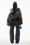 Alexander Wang black crackle indigo clear crystal hotfix moto pant in cotton denim