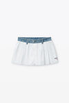 Alexander Wang white 牛仔布腰带棉质牛津布平角短裤