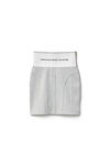 alexander wang 徽标装饰罗纹针织松紧迷你半裙 grey
