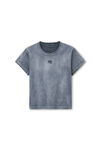 Alexander Wang washed asphalt 徽标装饰棉质平纹针织布紧身 t 恤