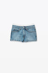 Alexander Wang vintage light indigo 棉质牛仔布高腰迷你短裤