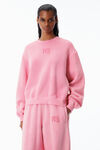 Alexander Wang washed lotus pink logo puff print sweatshirt