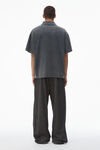 Alexander Wang vintage grey men's short-sleeve polo tee in cotton jersey