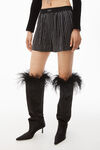 alexander wang crystal stripe boxer short in silk black