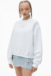 Alexander Wang white 发泡徽标装饰硬挺毛圈布运动衫