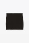 alexander wang 密织尼龙水晶饰边迷你裙 black