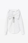 alexander wang 棉质府绸水晶打结扭花连衣裙 white