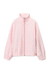 alexander wang logo track jacket in crinkle nylon light pink