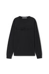 Alexander Wang black 做旧徽标装饰棉质平纹针织布中性长袖 t 恤